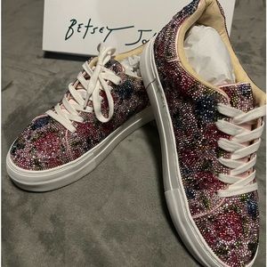 Brand New (still in plastic and box) Betsy Johnson sparkling tennis shoes 8.5